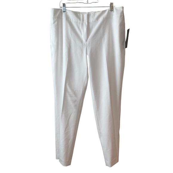 Evan-Picone Pants - Evan-Picone Dress Pants Womens 14 White Straight Leg Flat Front Black Label Chic